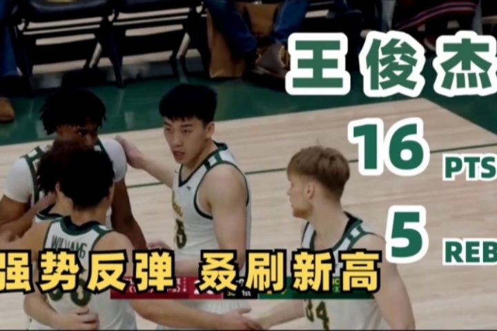 NCAA生涯至今最高分！王俊杰16分&amp;三分8中3集锦：助旧金山迎大胜
